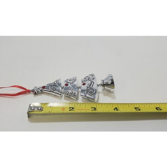 Silver Christmas Tree Ornament 3 Tiered & Springy, PRE-OWNED EUC - Picture 4 of 4